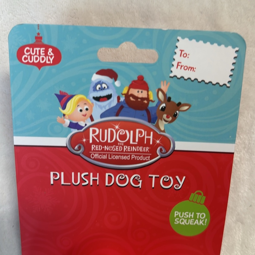 Rudolph The Red Nosed Reindeer Plush Squeaky Toy Christmas Abominable Snowman - Picture 2 of 4